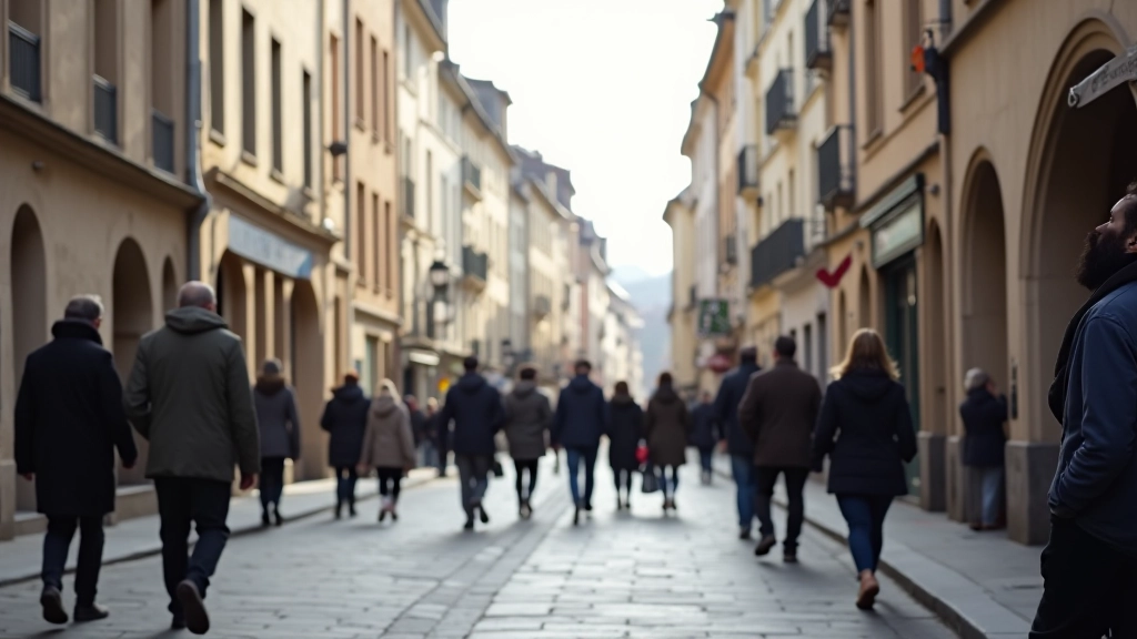 Vue de Limoges avec ses bâtiments typiques et une ambiance communautaire urbaine