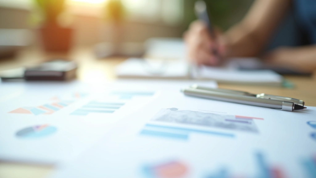 Graphique montrant l'évolution des tendances économiques sur papier avec stylo
