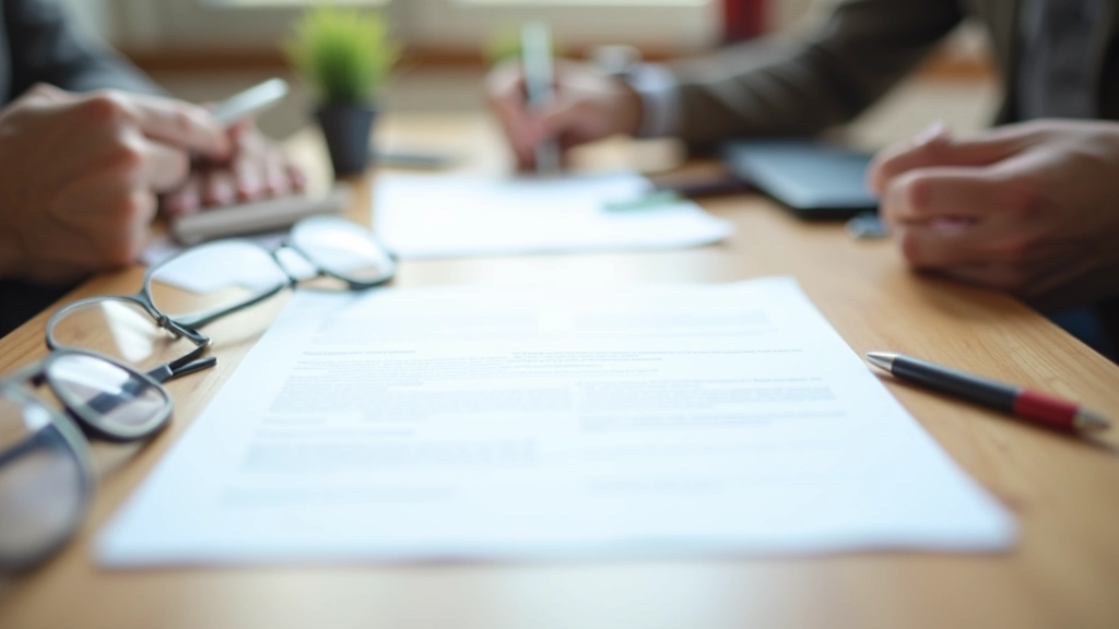 Documents juridiques et contrats sur un bureau avec des lunettes et un stylo, représentant la structure et la gouvernance